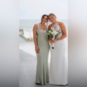 Satin Maxi Dress In Sage